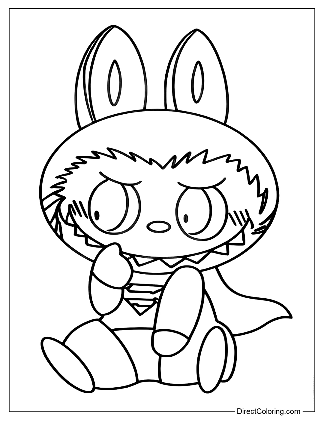 Superhero Labubu Coloring Page